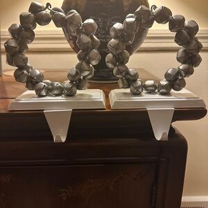 Silver Bell Stocking Hanger (x2)